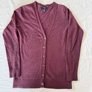 Gap | V Neck Button Front Cardigan | Burgundy | Women’s Size S